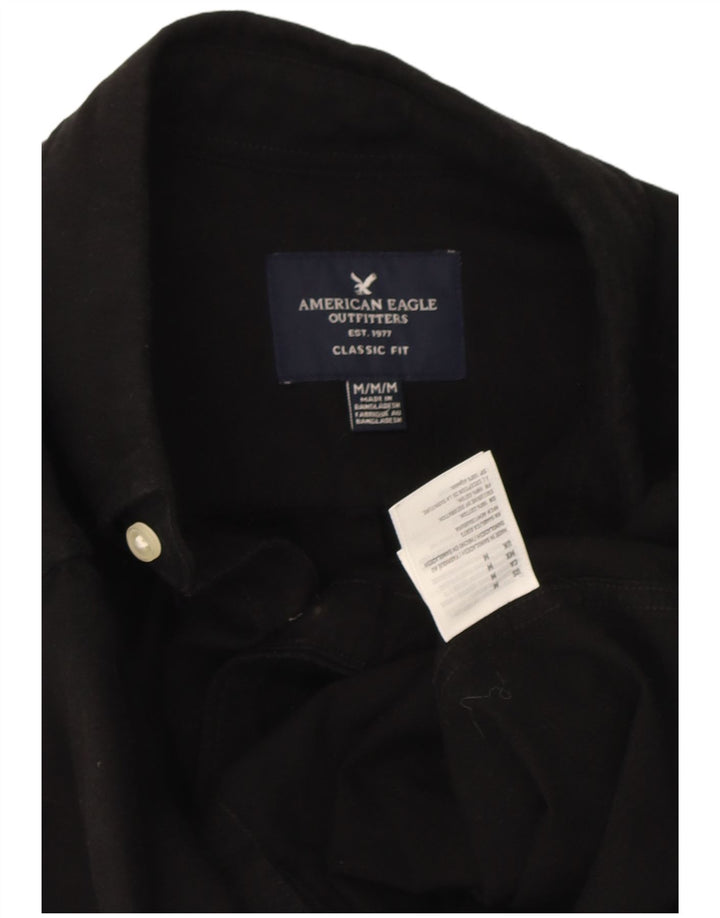 Camisa masculina American Eagle Classic Fit de algodão preto médio