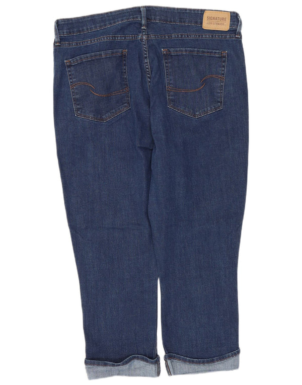 Calça jeans feminina Levi's cintura alta cintura média capri US 16 2XL W36 L21 algodão azul