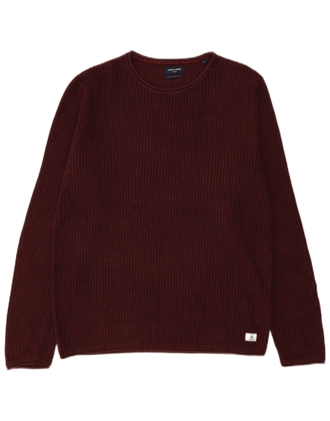 Suéter masculino Jack & Jones com gola redonda grande Borgonha