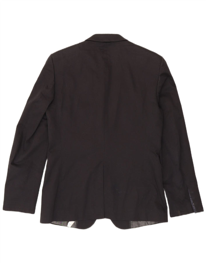 Jaqueta blazer masculina Zara com 2 botões EU 50 algodão preto médio