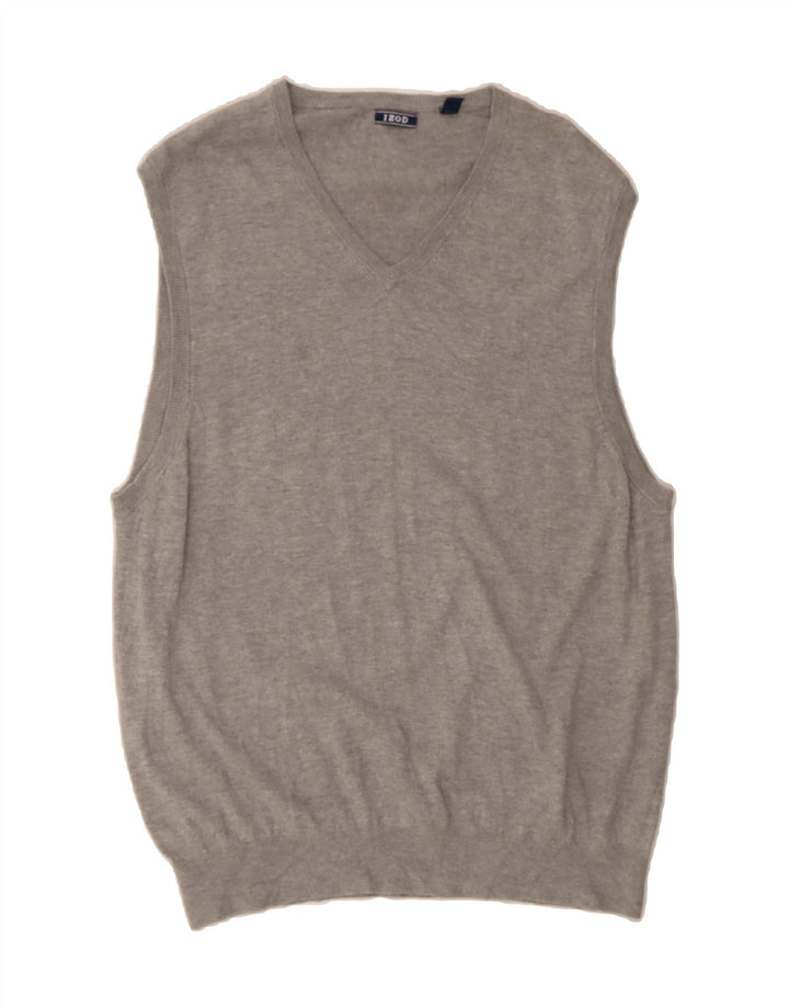 IZOD Mens Vest Tank Top XL Grey Cotton Vintage Izod and Second-Hand Izod from Messina Hembry 