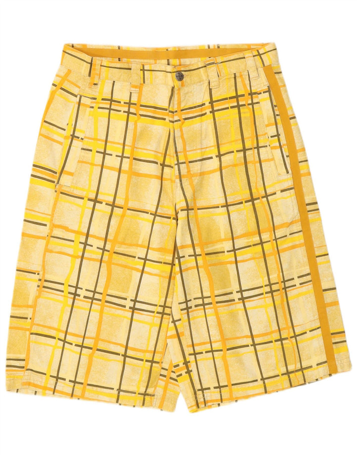 Oxbow Mens Chino Shorts Médio W30 Xadrez Amarelo
