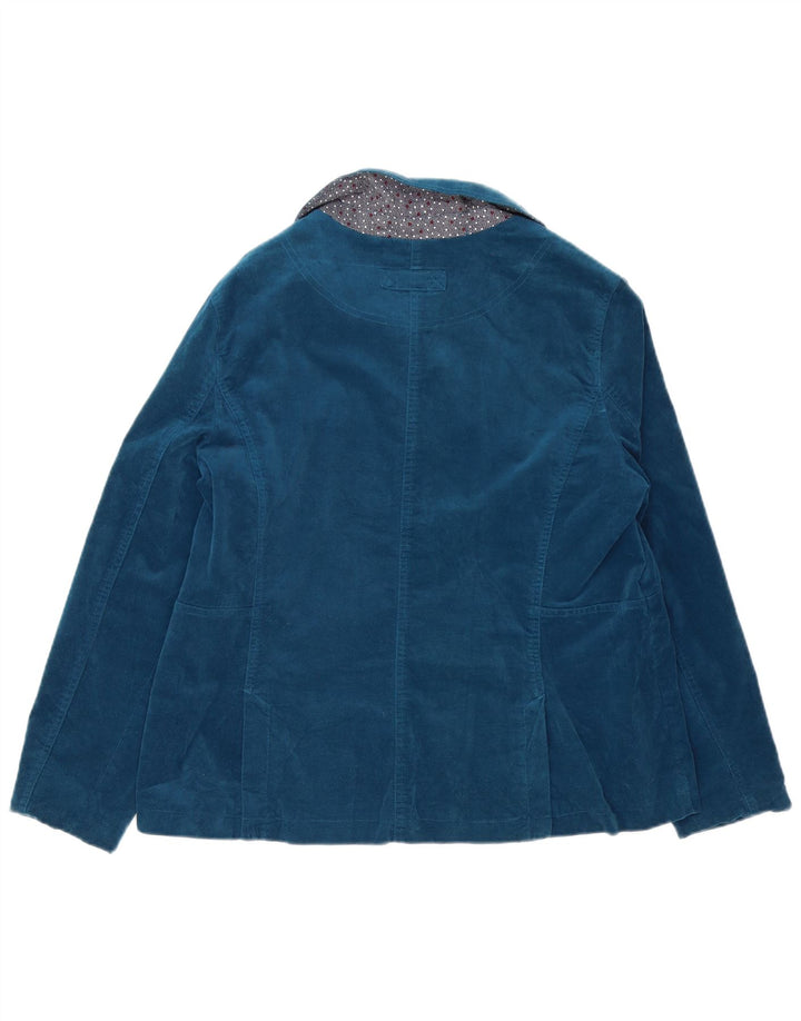 Jaqueta blazer feminina de veludo com 4 botões White Stuff Reino Unido 16 grande azul marinho