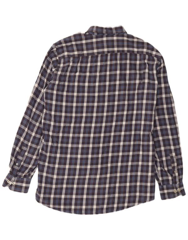 Camisa masculina de flanela Carrera Regular Fit 2XL azul marinho xadrez