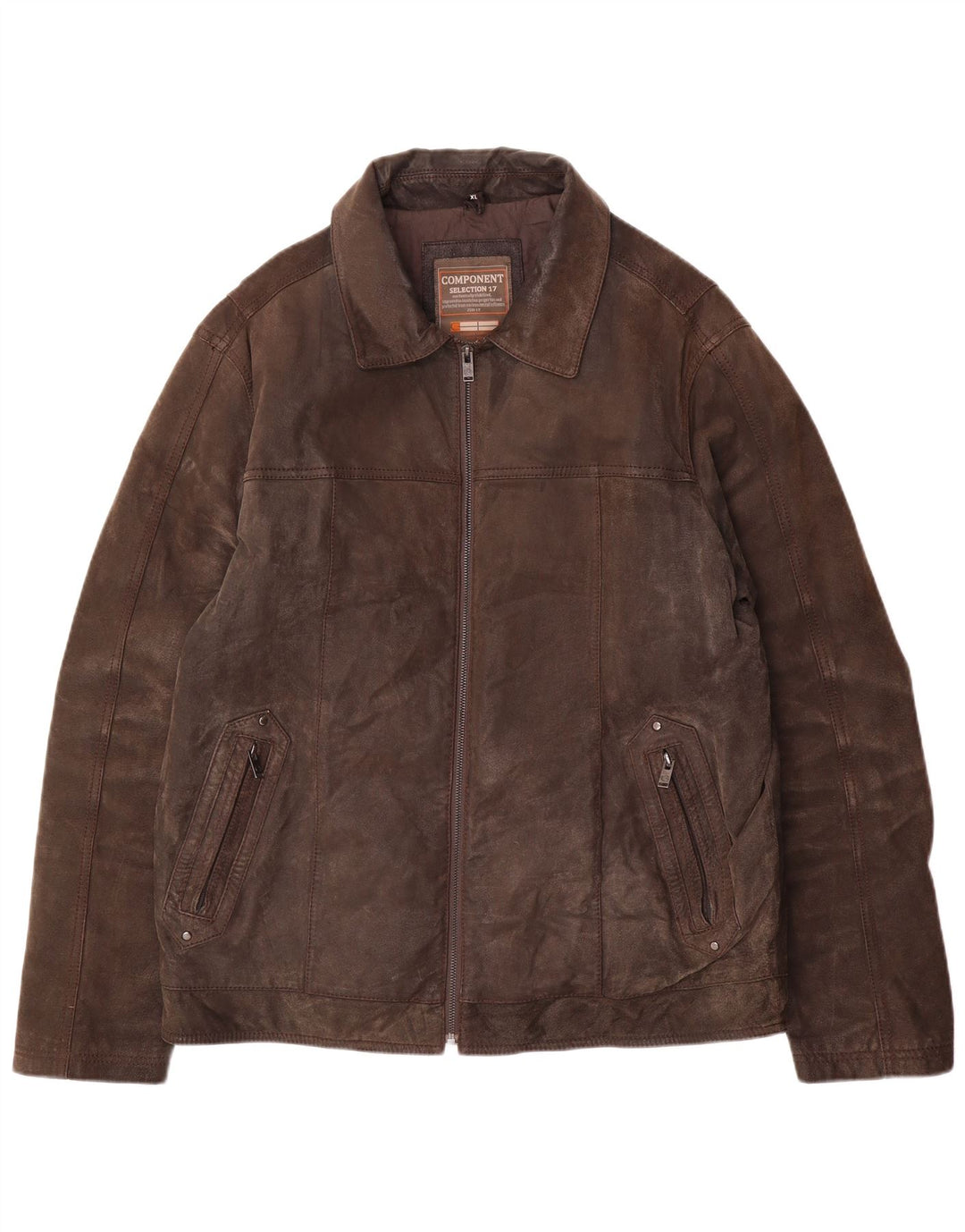 Jaqueta de couro masculina Canda Reino Unido 42 XL couro marrom