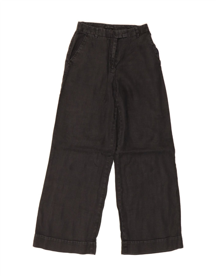 SISLEY Womens Wide Leg Casual Trousers W24 L29 Black Vintage Sisley and Second-Hand Sisley from Messina Hembry 