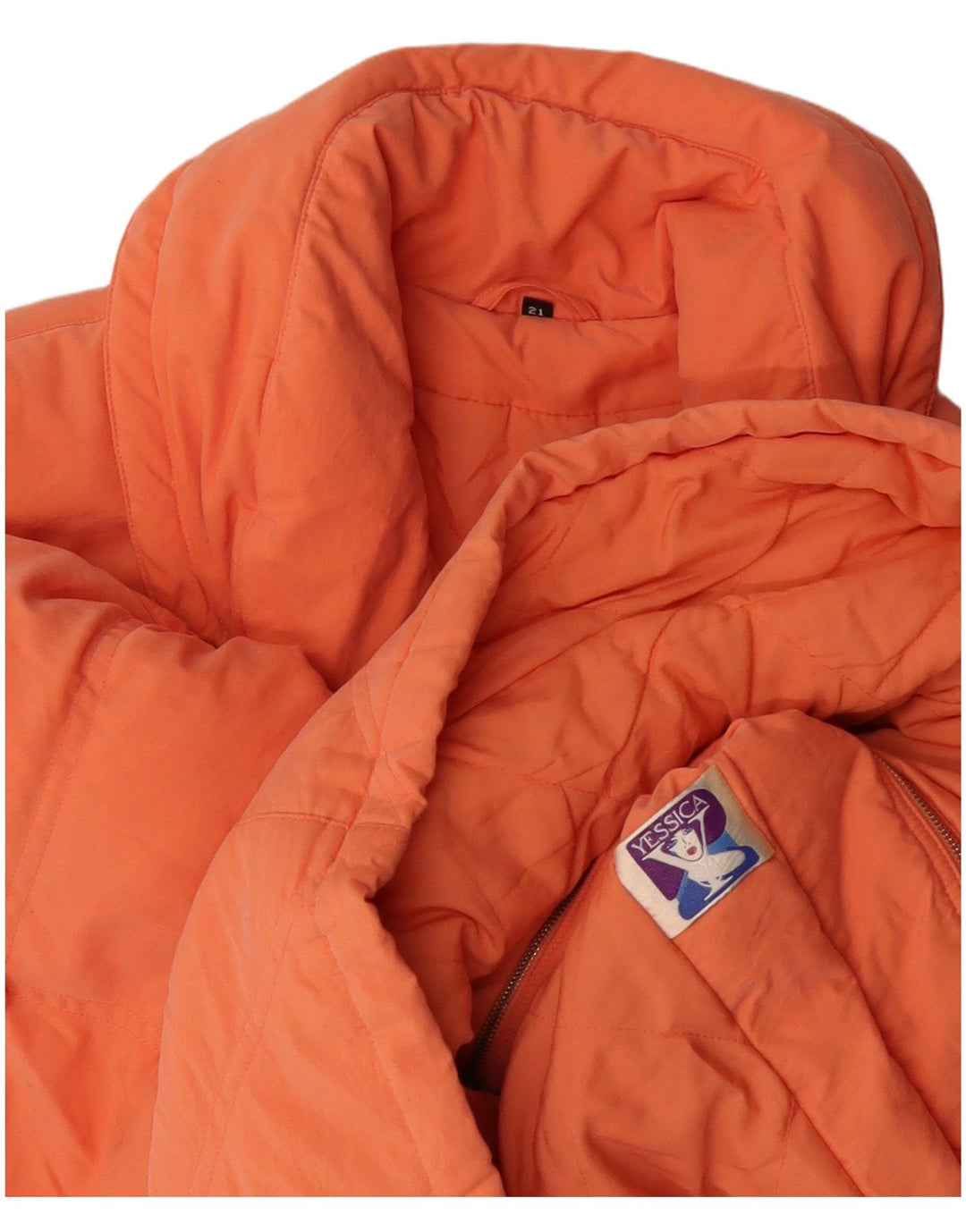 Casaco acolchoado feminino YESSICA US 21 3XL poliéster laranja