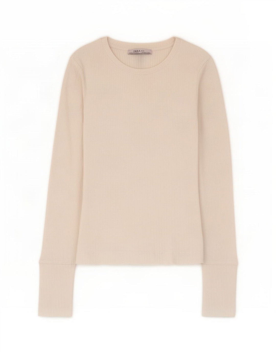 Zara Womens Crop Top Manga Longa Reino Unido 8 Pequeno Branco