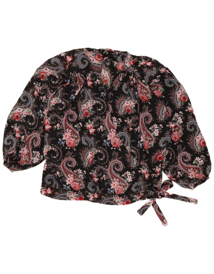 Blusa Feminina Vintage Top IT 50 XL Preto Paisley