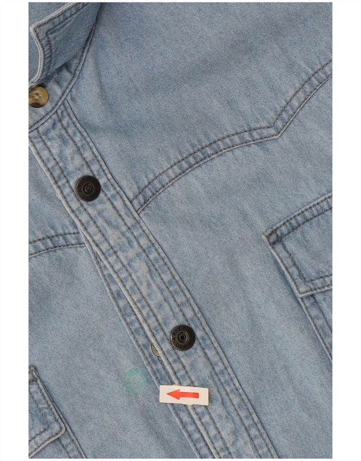 Camisa jeans masculina de manga curta ARIZONA grande azul