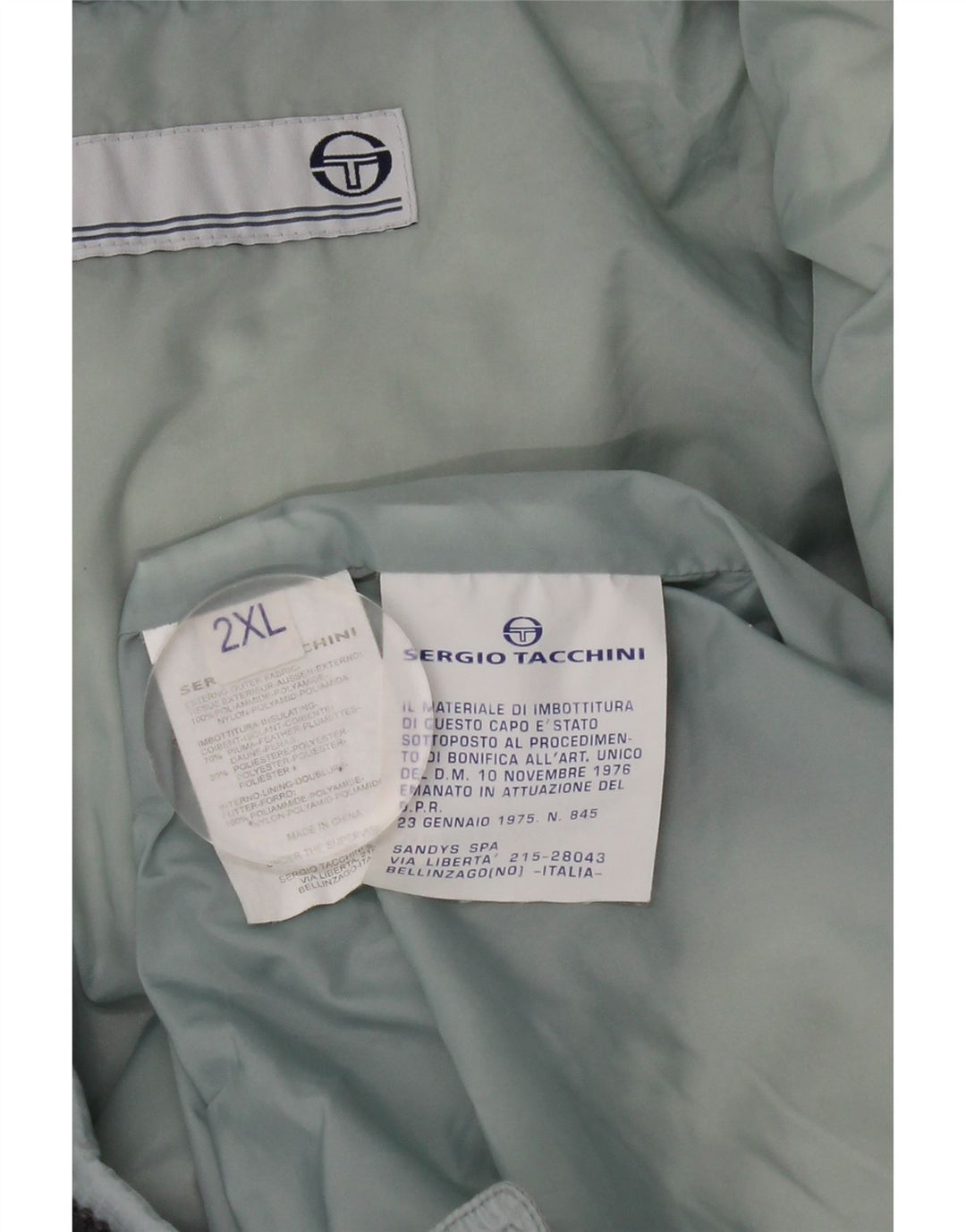 Jaqueta acolchoada masculina Sergio Tacchini UK 44 2XL azul poliamida