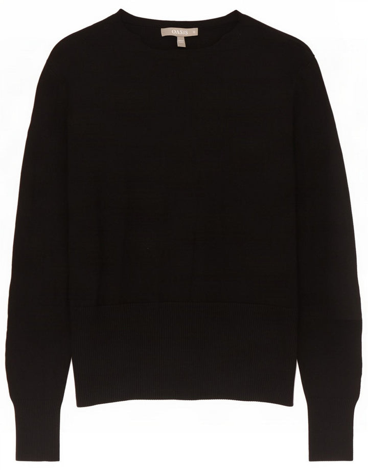 Suéter feminino com decote em V Oasis UK 14 Poliéster preto médio