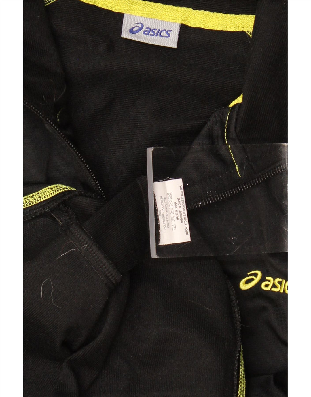 ASICS Womens Tracksuit Top Jacket UK 12 Médio Preto Poliéster