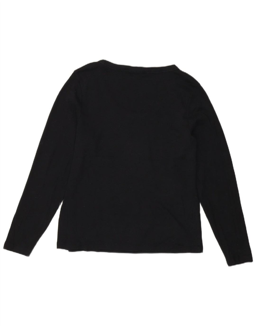 Top feminino Marks & Spencer manga comprida UK 20 2XL algodão preto