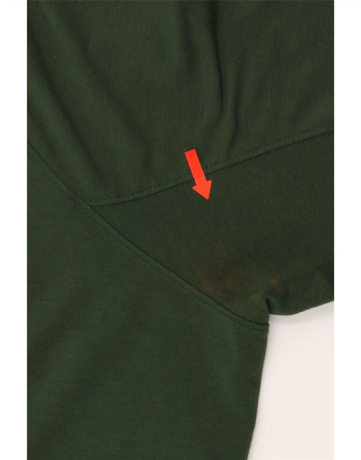 NIKE Womens Dri Fit Zip Hoodie Sweater UK 16 Large Green Rayon Vintage Nike and Second-Hand Nike from Messina Hembry 