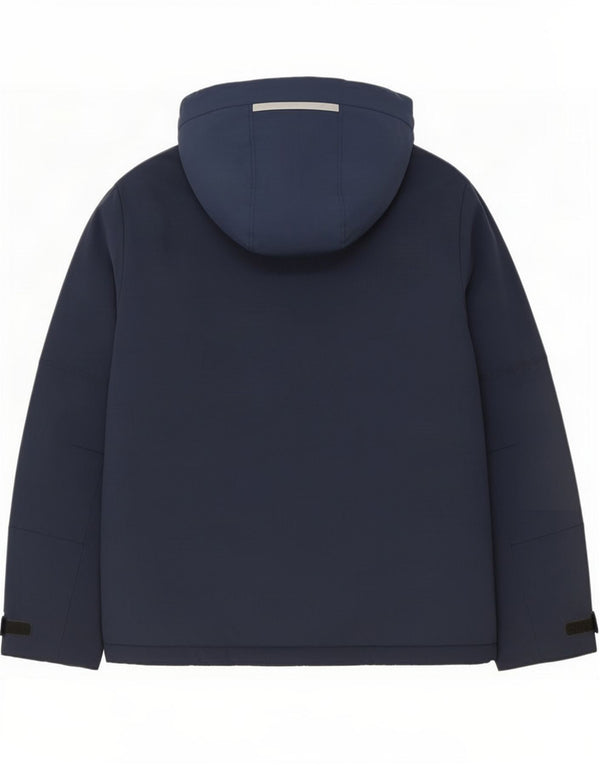 Jaqueta corta-vento masculina Michael Kors com capuz Sherpa Reino Unido 38 azul marinho médio