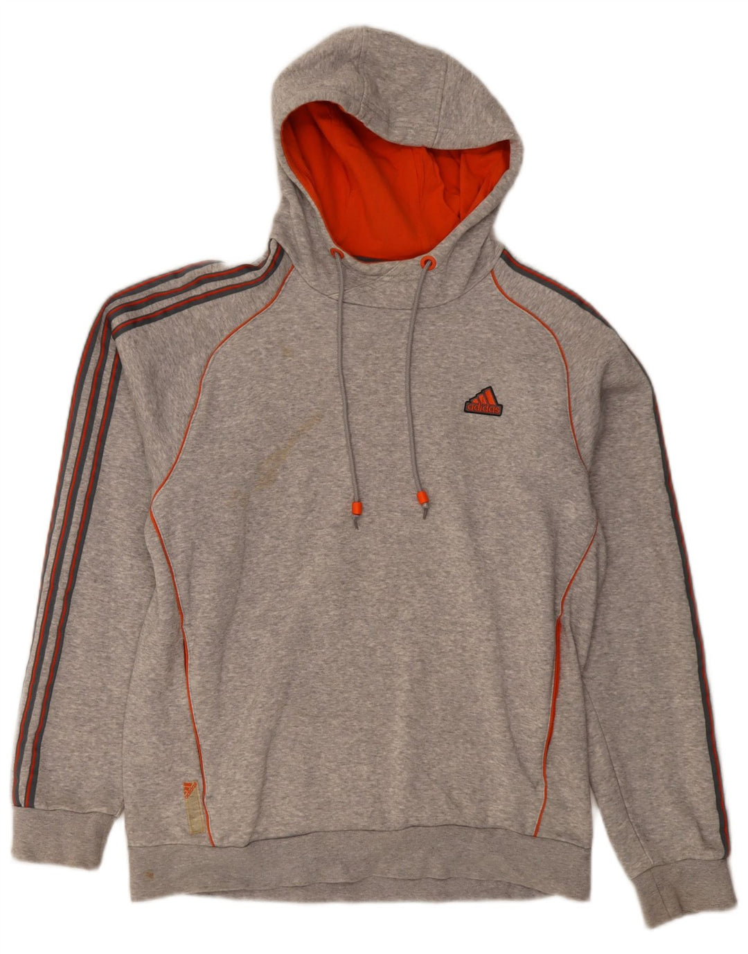 Adidas Mens Hoodie Jumper Médio Cinza Algodão