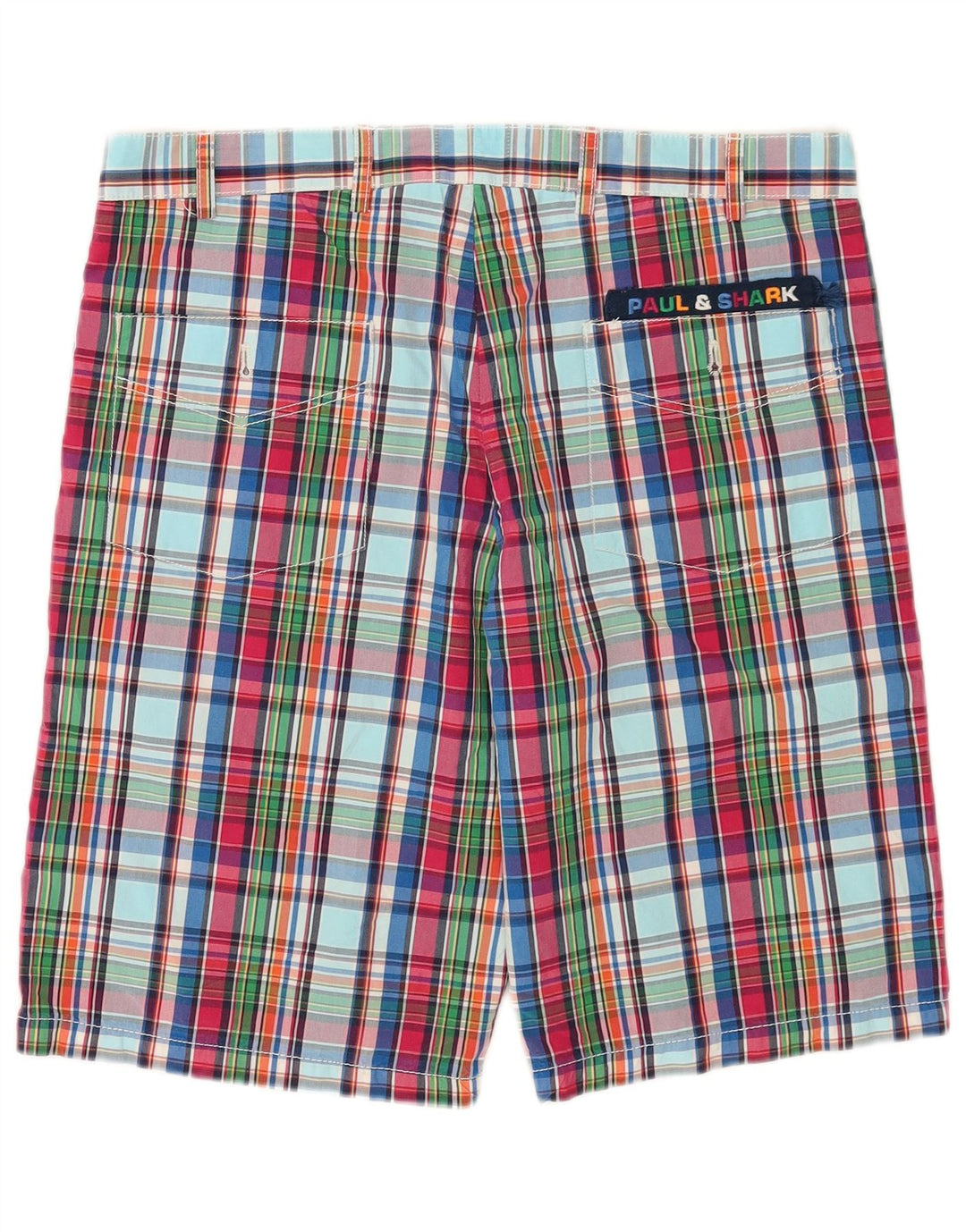 Paul & Shark Mens Chino Shorts IT 48 Médio W32 Algodão xadrez multicolorido