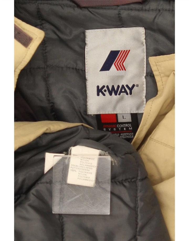 Jaqueta corta-vento masculina K-Way UK 40 grande poliamida bege