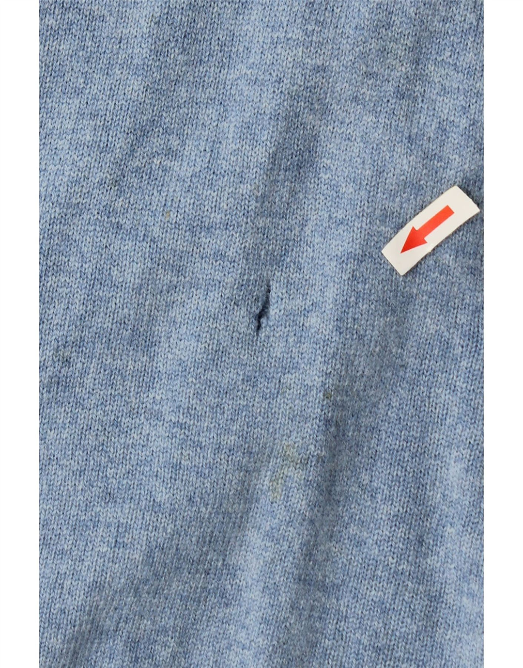 Suéter masculino Marks & Spencer Blue Harbor com decote em V grande manchado azul