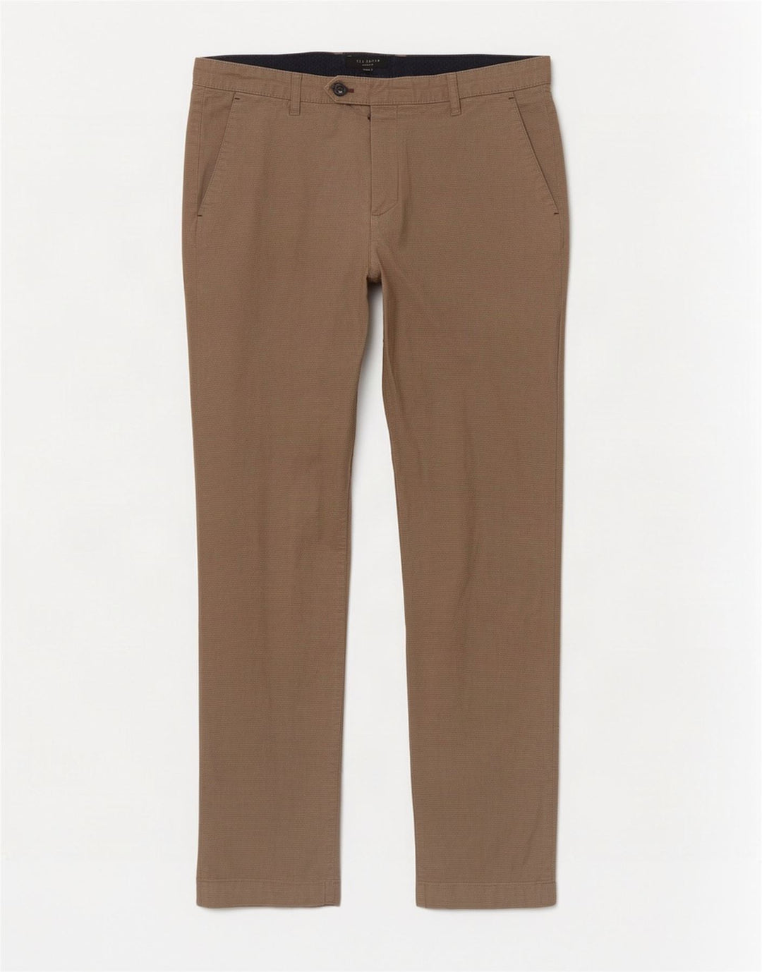 Calça masculina reta Ted Baker W34 L32 algodão bege