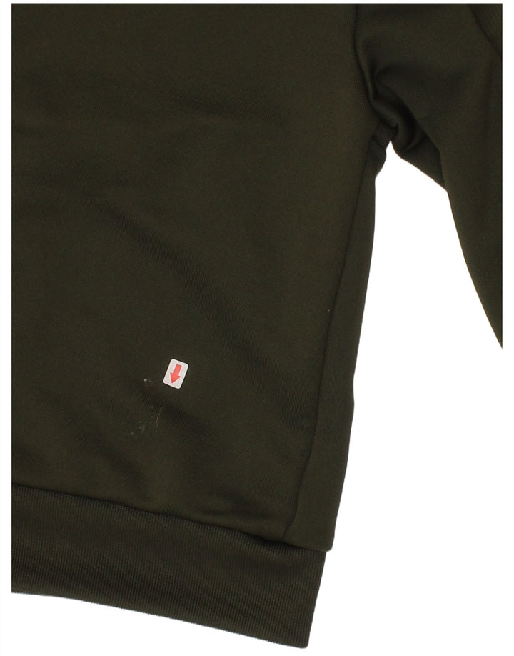 Suéter Adidas Boys Graphic Zip Neck 7-8 anos Verde Poliéster