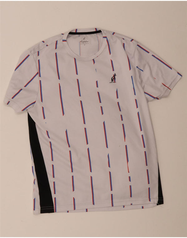 Camiseta gráfica masculina AUSTRALIAN L'ALPINA Top médio listrado branco