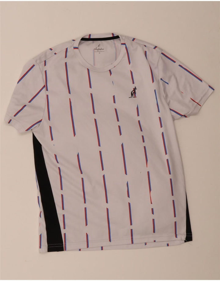 Camiseta gráfica masculina AUSTRALIAN L'ALPINA Top médio listrado branco