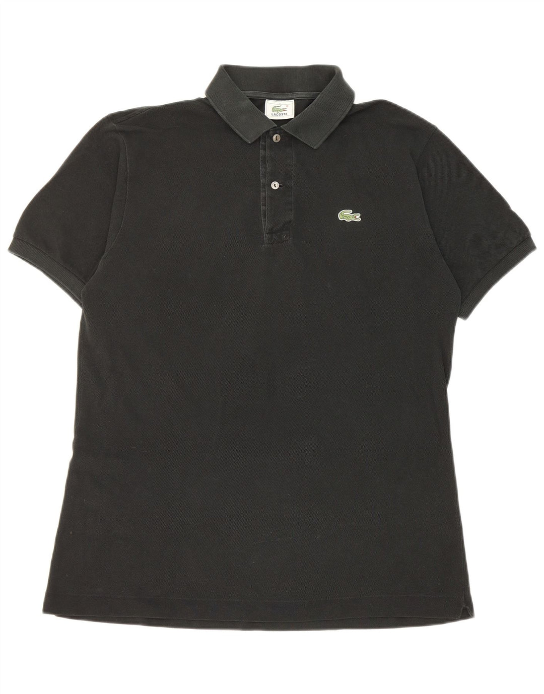 Camisa polo masculina Lacoste tamanho 4 médio algodão preto