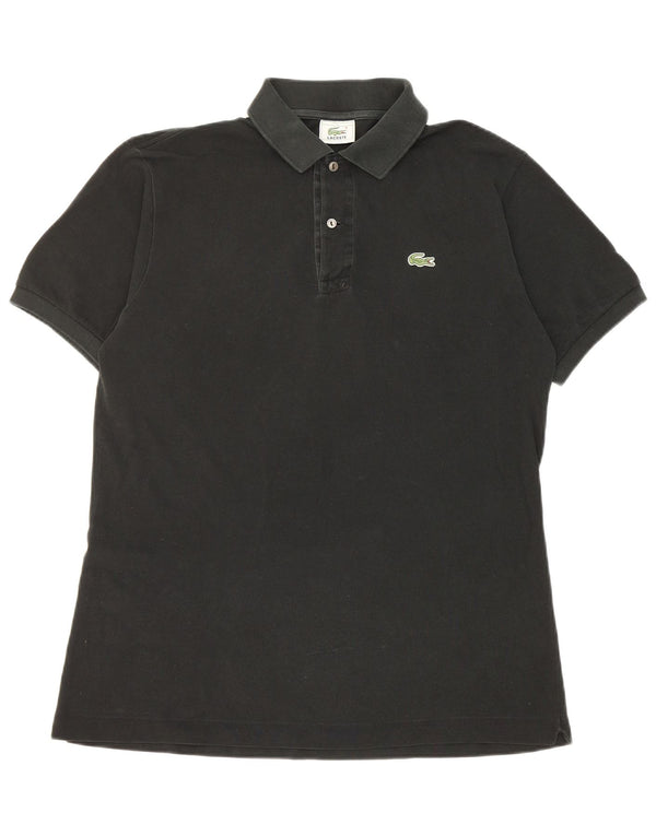 Camisa polo masculina Lacoste tamanho 4 médio algodão preto