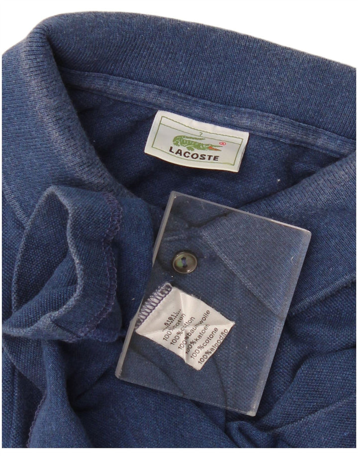 Camisa polo masculina Lacoste tamanho 7 2XL algodão azul marinho