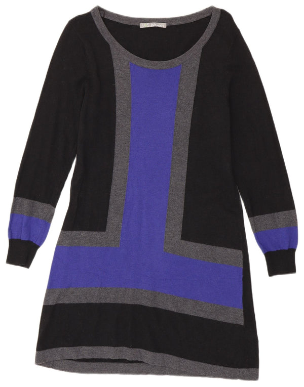 Vestido jumper feminino Marks & Spencer UK 14 médio preto colorblock viscose