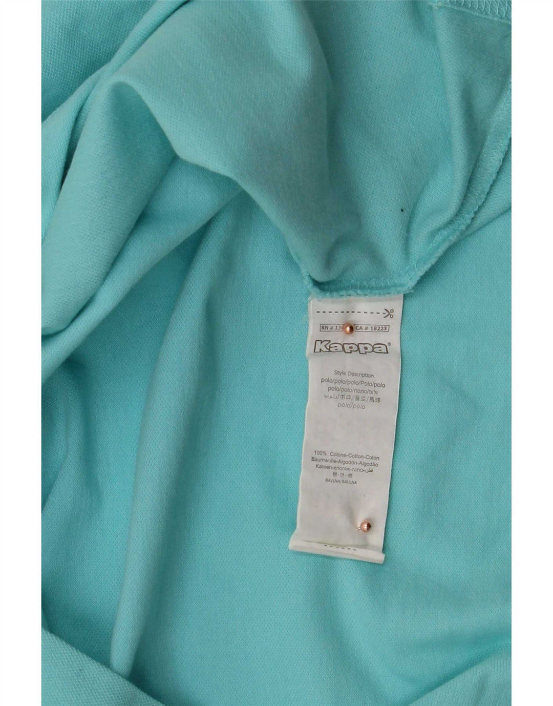 Camisa polo masculina Kappa XL algodão turquesa