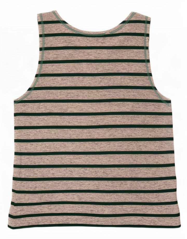 Top colete masculino vintage listrado cinza médio