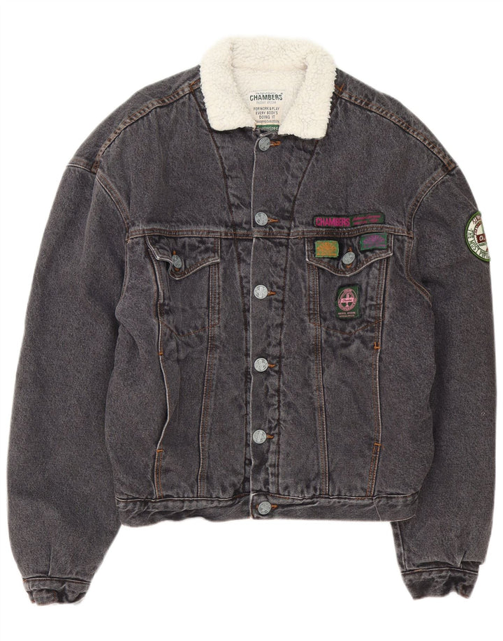 Jaqueta jeans masculina Sherpa Chambers UK 38 algodão cinza médio