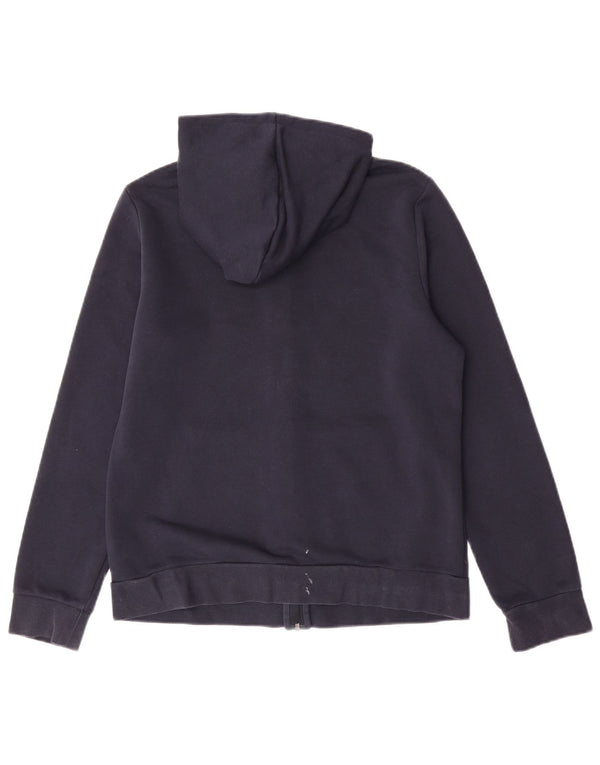 Suéter Adidas feminino com capuz com zíper gráfico UK 16/18 grande azul marinho esportivo
