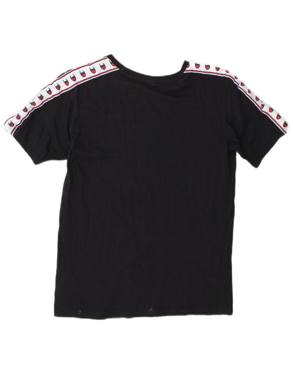 Champion Boys Graphic T-Shirt Top 13-14 Years XL Black Colourblock Cotton