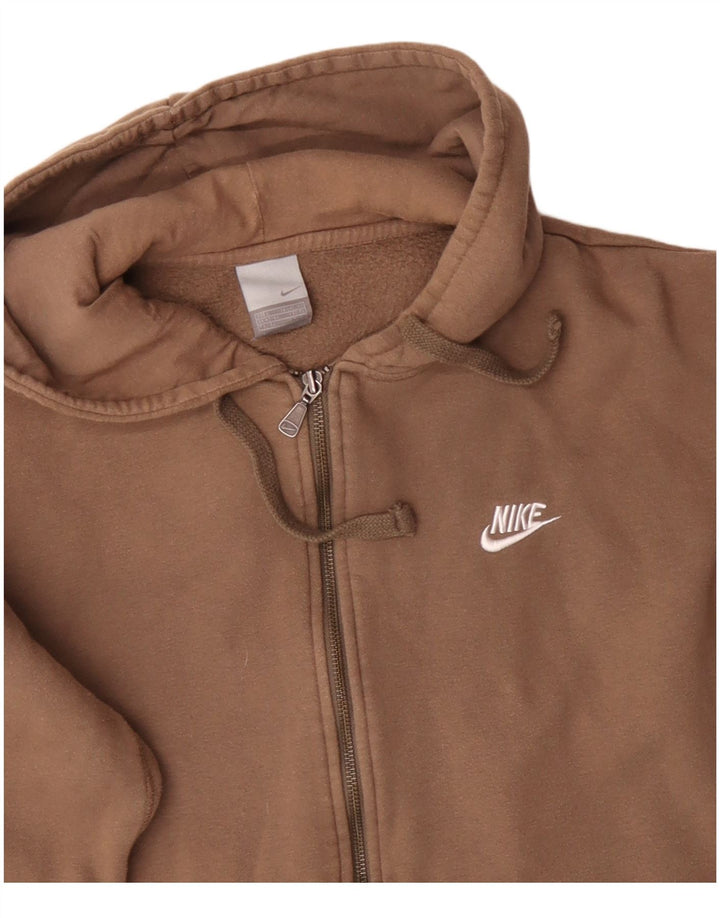 Suéter masculino Nike Graphic Zip com capuz Reino Unido 42/44 grande algodão marrom