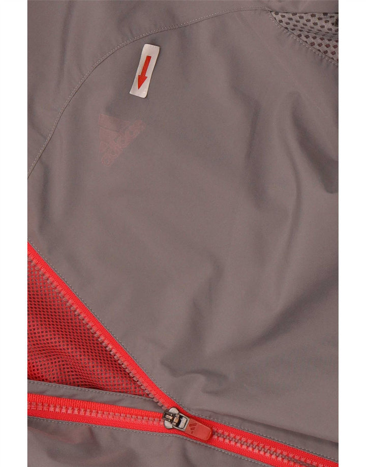 Adidas Womens Tracksuit Top Jacket UK 16 Grande Cinza Colourblock Poliéster