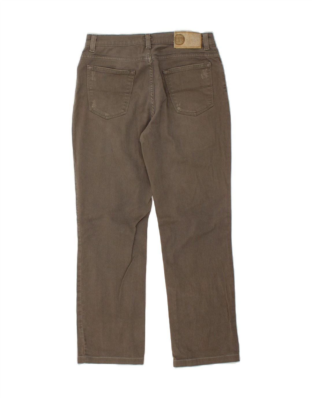 TRUSSARDI Womens Straight Casual Trousers W29 L28 Grey Cotton Vintage Trussardi and Second-Hand Trussardi from Messina Hembry 