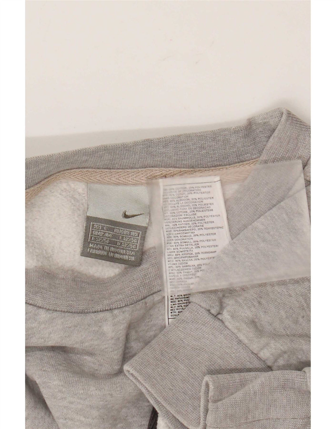 Moletom masculino Nike Jumper grande cinza colorblock algodão