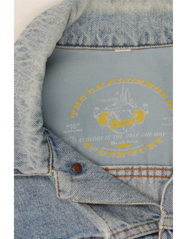 Jaqueta jeans feminina vintage UK 16 grande azul