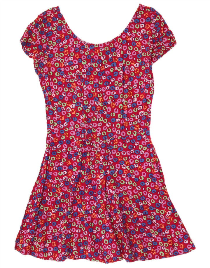 Macacão feminino vintage UK 12 médio rosa floral