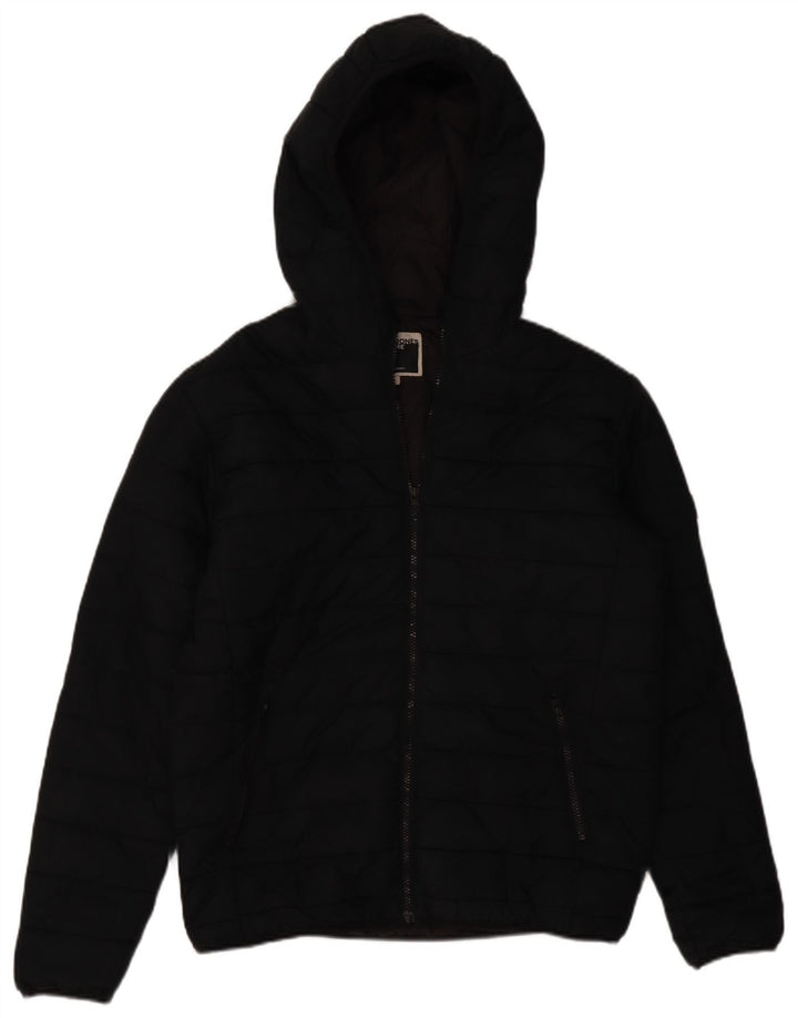 Jaqueta masculina acolchoada com capuz Jack & Jones Reino Unido 40 grande poliéster preto
