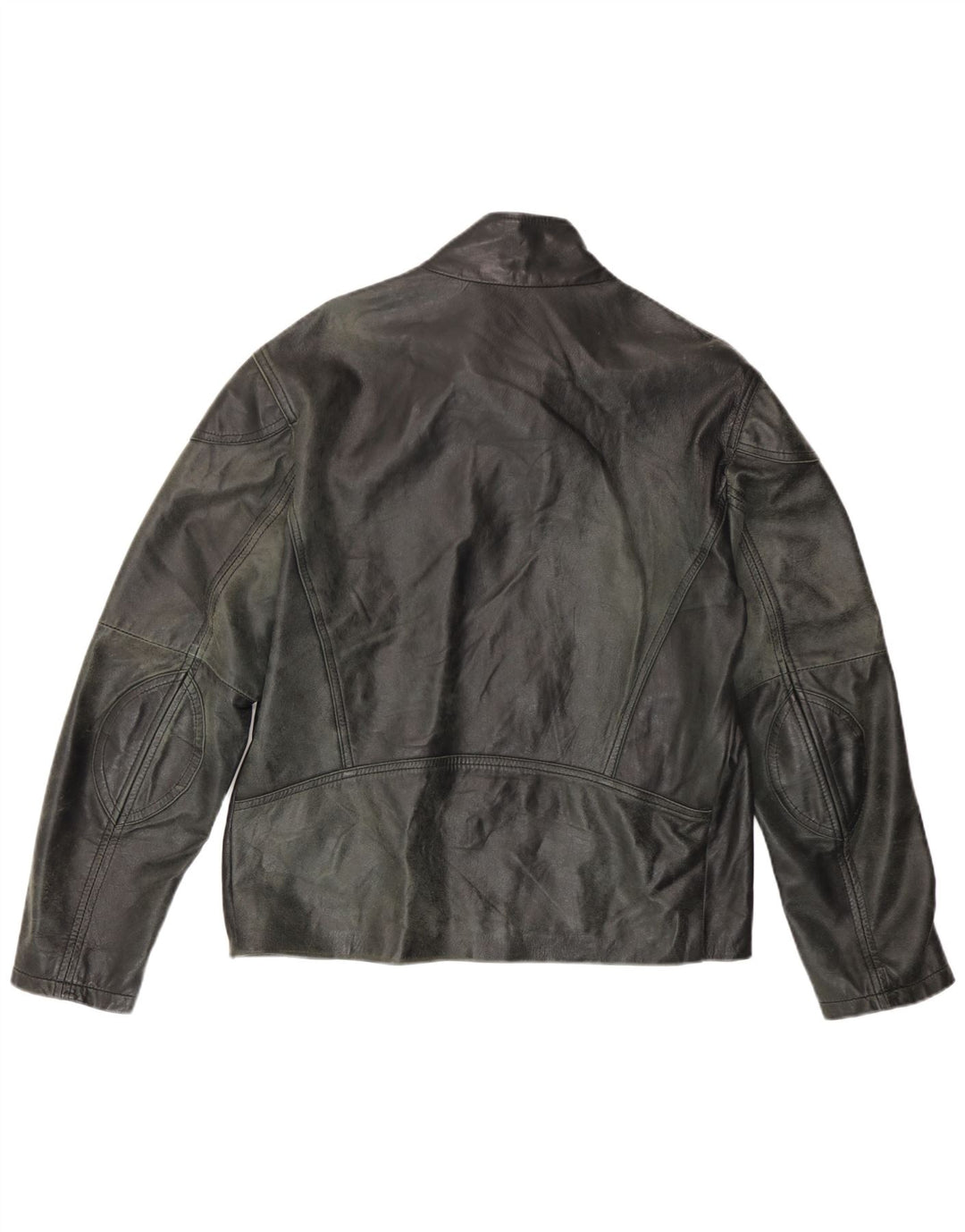 Jaqueta de couro masculina vintage IT 50 grande couro cinza