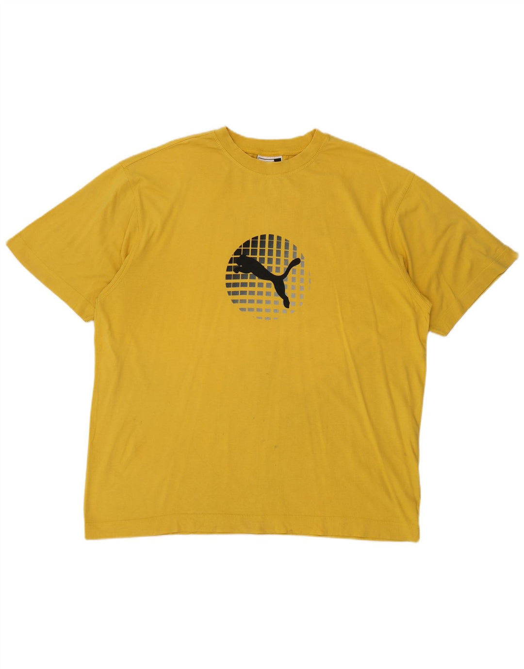Puma Mens Graphic T-Shirt Top 2XL Algodão Amarelo