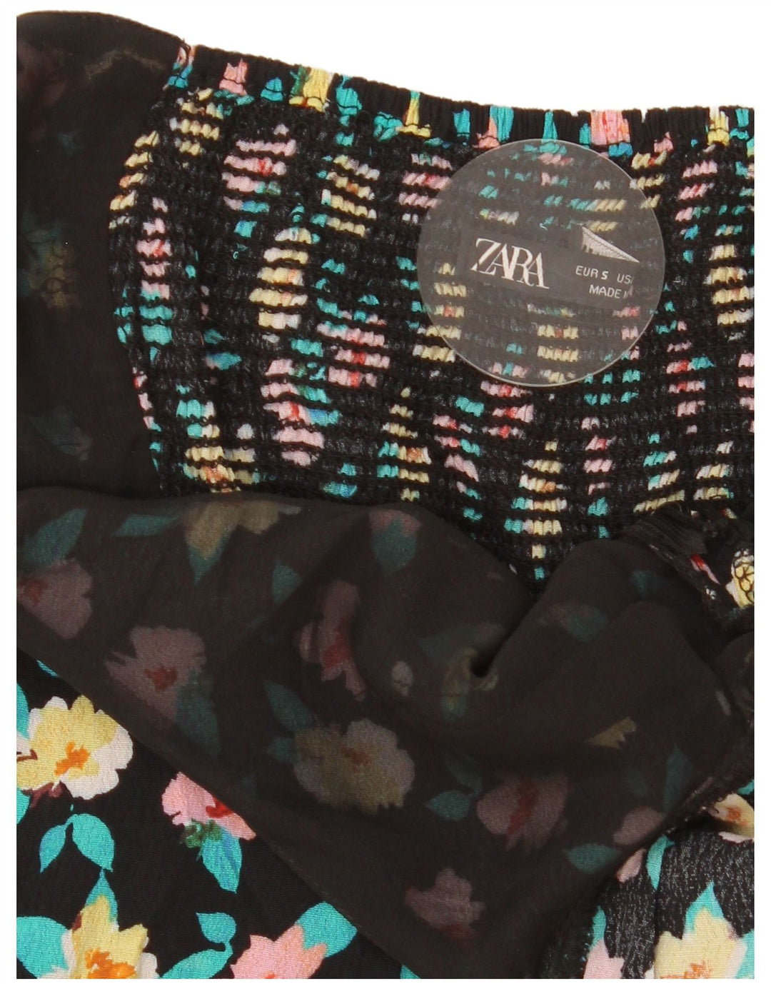 Macacão feminino Zara UK 8 pequeno preto floral