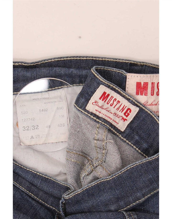 Mustang feminino bootcut jeans W32 L32 algodão azul marinho