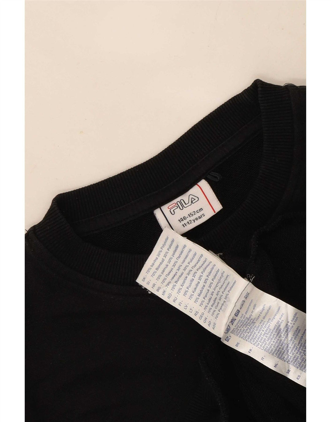 Moletom Fila Boys Jumper 11-12 Anos Preto Algodão