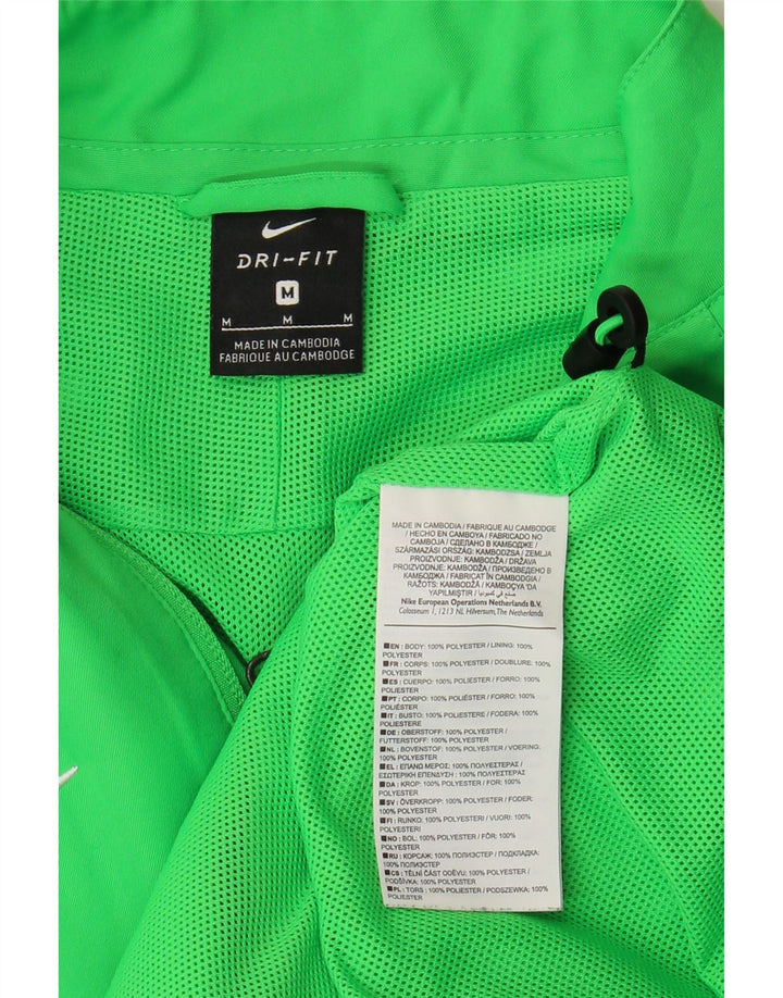 Nike Mens Dri Fit Tracksuit Top Jacket Médio Verde Colourblock Poliéster